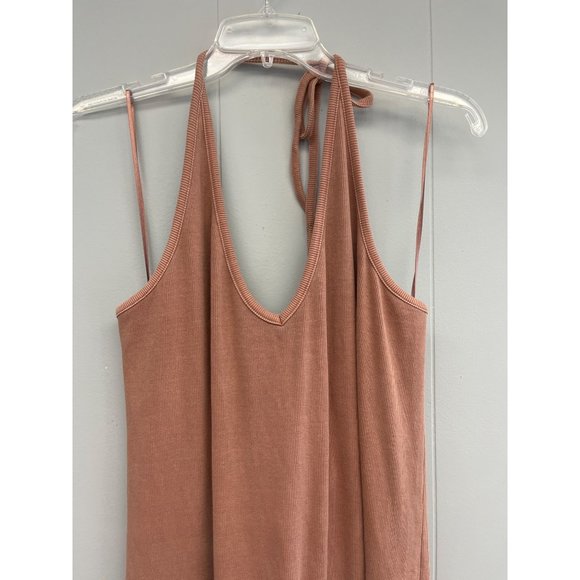 Old Navy XXL Rib Knit Halter Midi Dress Warm‎ Hickory - Picture 6 of 8